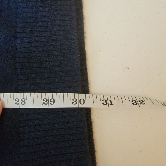 BCBG Maxazria Womens Size Small Blue V-Neck Short Sleeve Lambswool Tunic Sweater - Picture 7 of 7